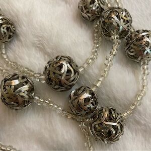 Vintage Cookie Lee Open Design Chunky Metal Beads Layered‎ Necklace